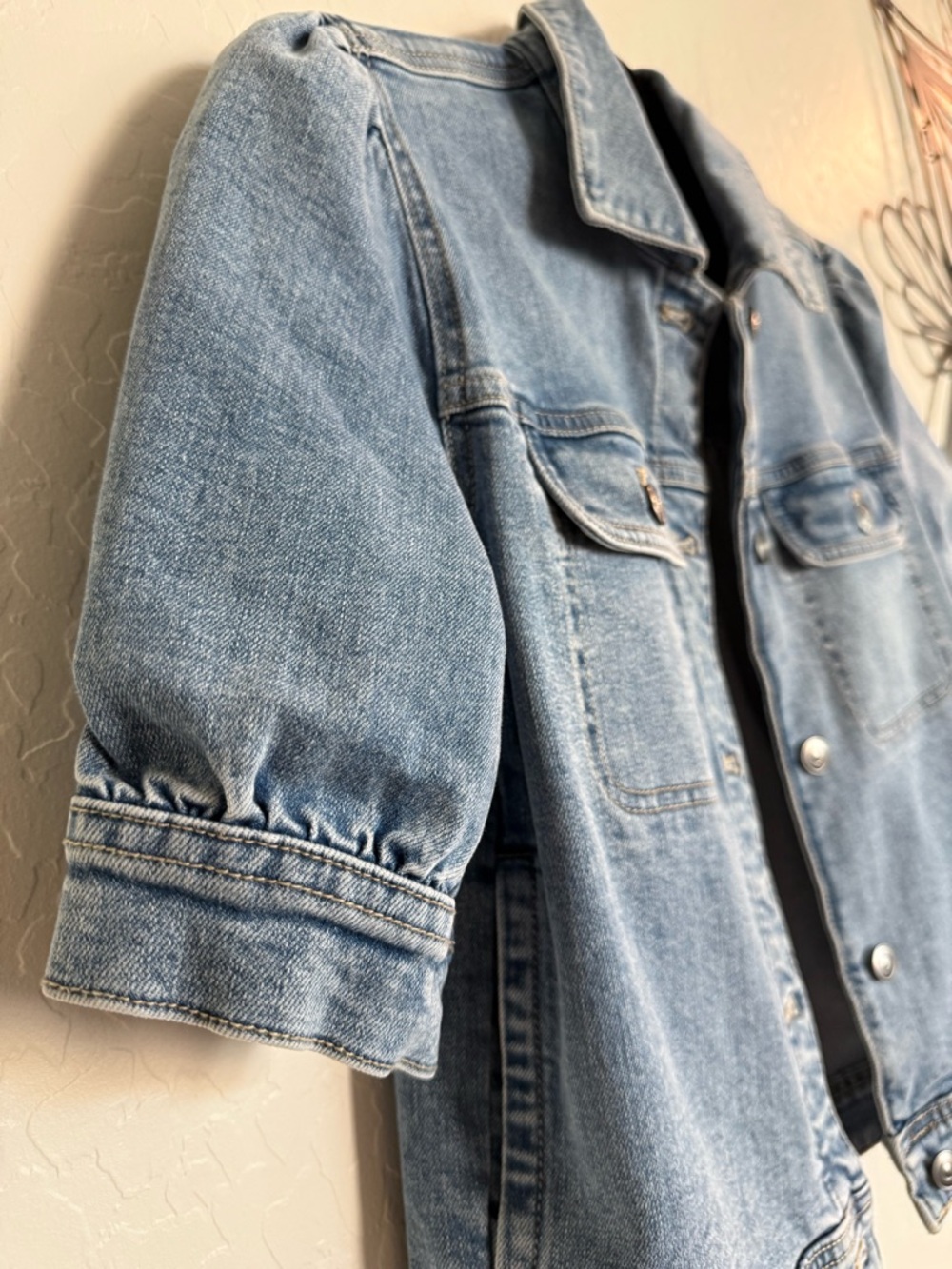 CASLON Short Sleeve Denim Jacket - Light Blue - Small - Picture 5 of 6